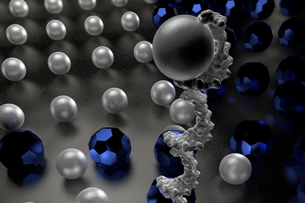 ADN nanobot cargadores, representación artística.   
