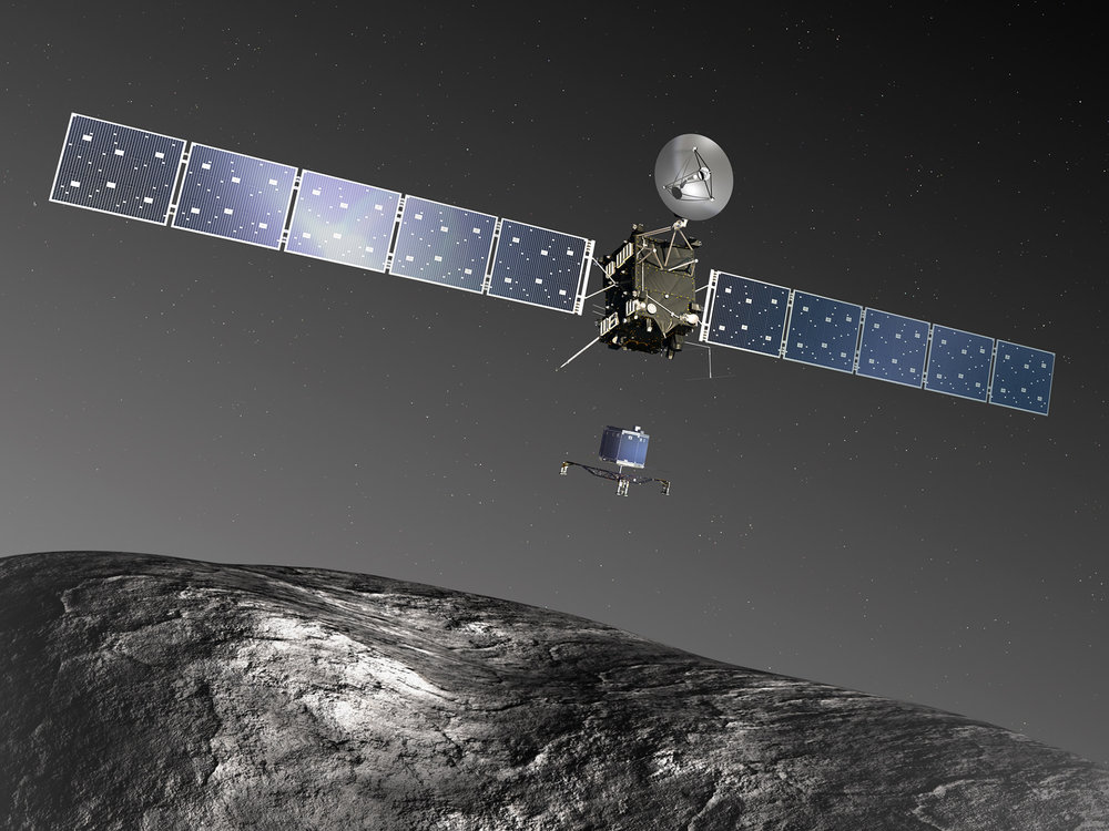  Rosetta y Philae, concepto artístico. Crédito de la imagen: Agencia Espacial Europea–C. Carreau/ATG medialab.    